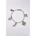 Vintage Silver Charm Bracelet Dolphin Clover Nautical Theme