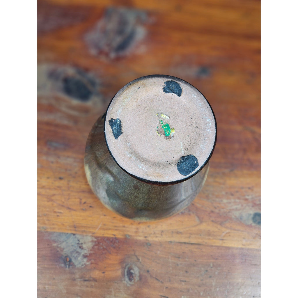 Small Drip Glaze Ceramic Vase Earth Tones Decorative Accent Piece