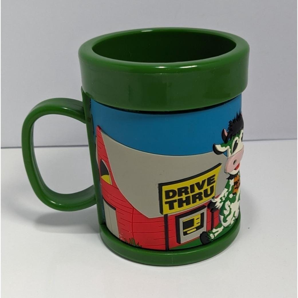 Moola ATM Mug 3D Barn Cow Green Novelty Advertising Mug