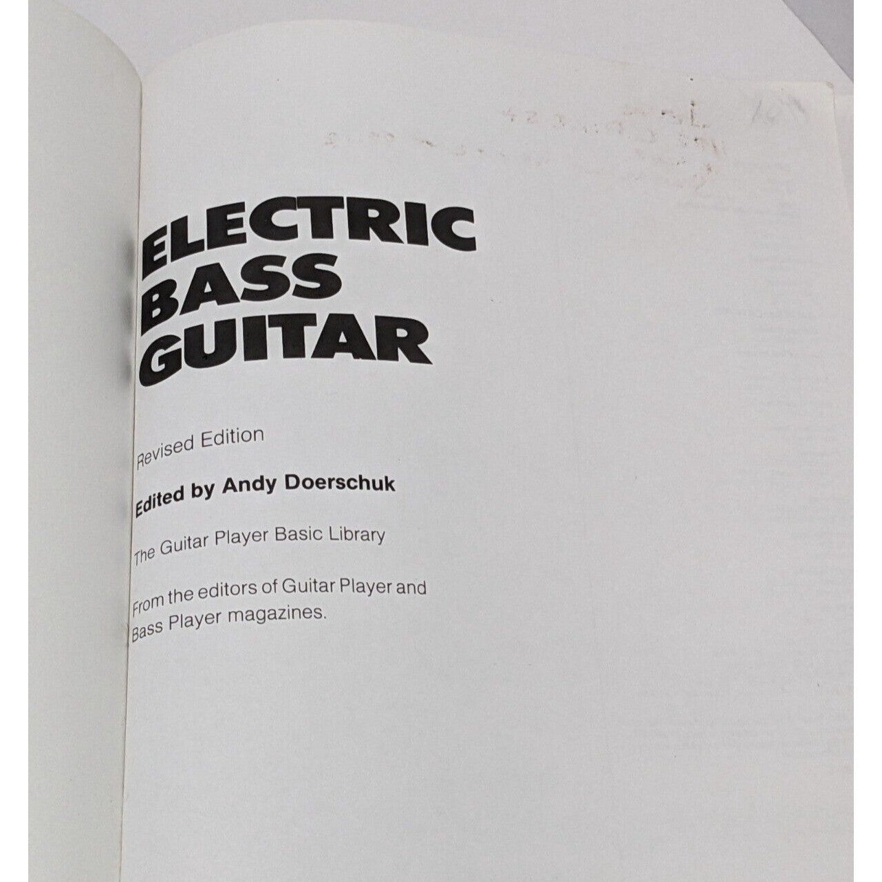 Electric Bass Guitar Instruction Book Revised Edition Paperback