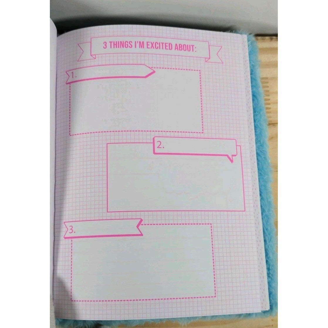 Blue Fuzzy Llama Journal – Plush Notebook – 80 Pages – Kids Cute Stationery