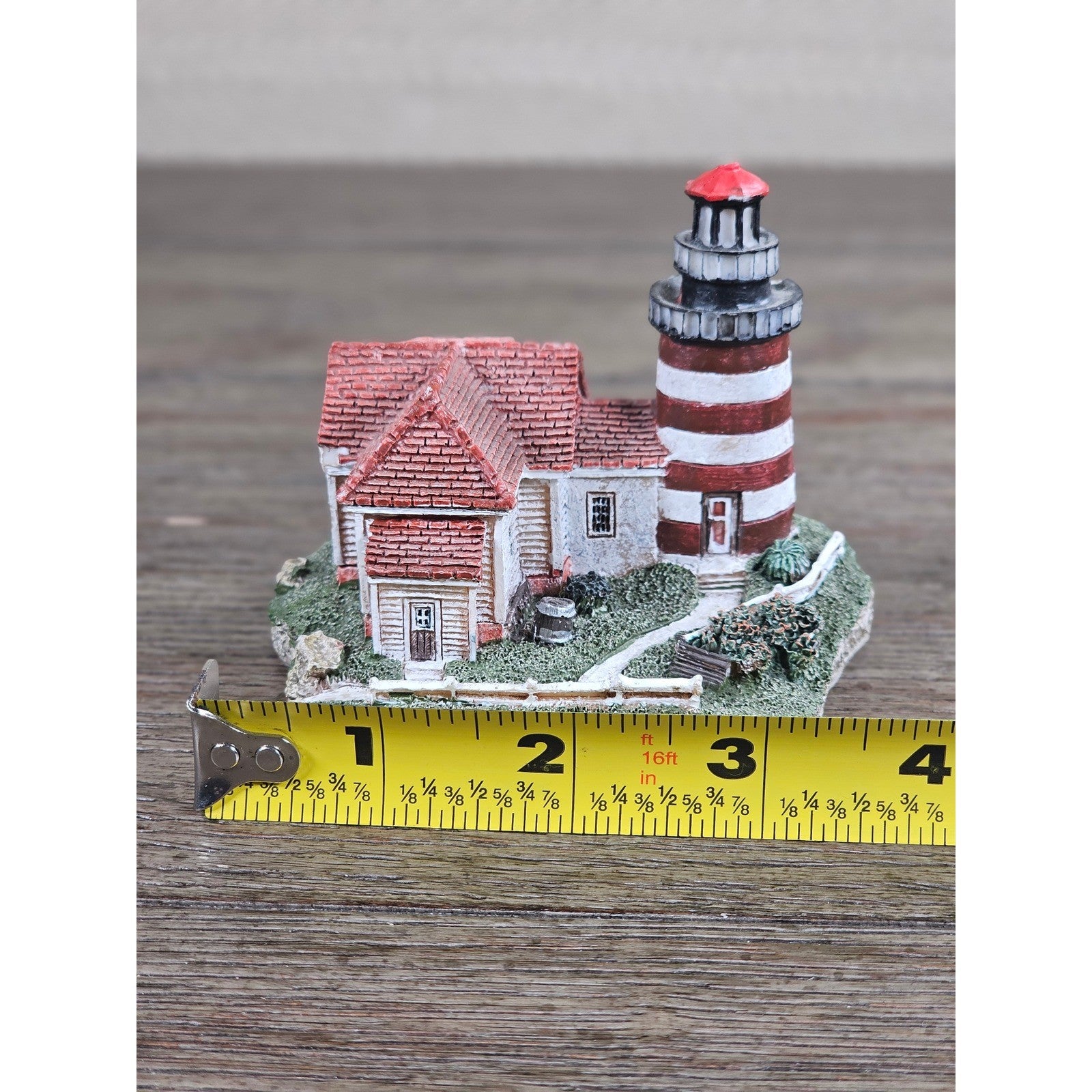 Vintage West Quoddy Head Lighthouse Mini Figurine Coastal Decor