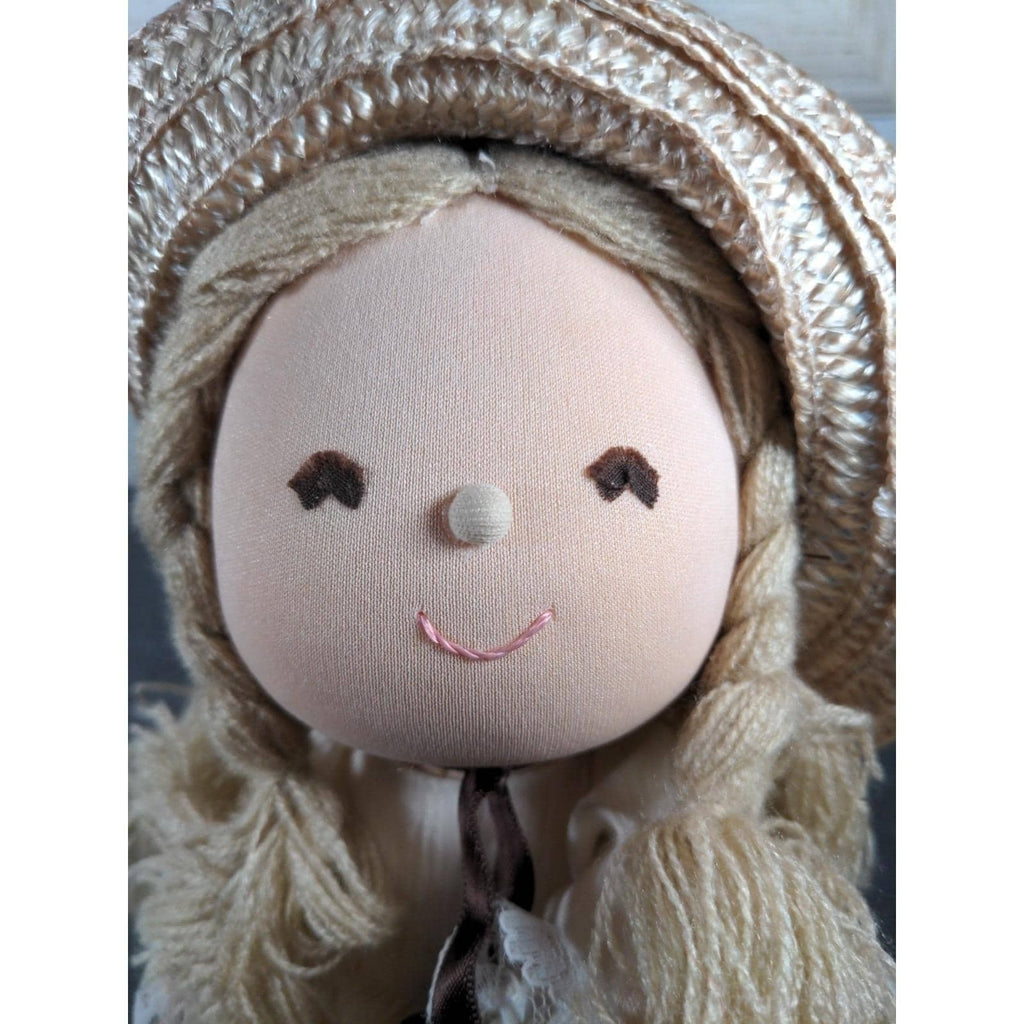 Vintage Applause Tessie Pepite Cloth Doll 1984 Straw Hat