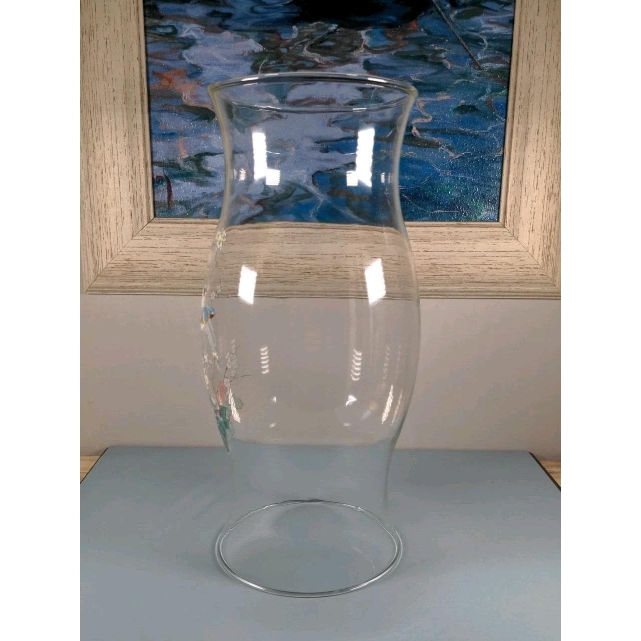 Vintage Hand Blown Glass Hurricane Globe 11.5" Colonial Candle Shade