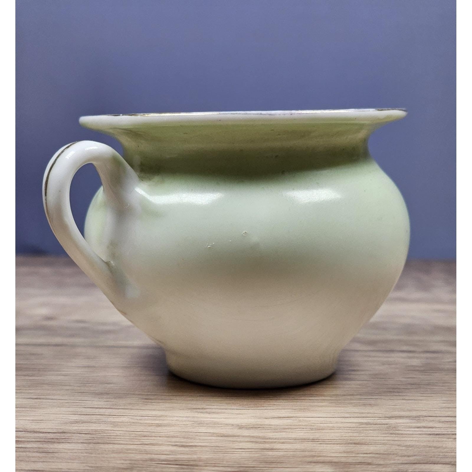 Vintage Porcelain Floral Mini Pitcher Yellow Flowers Gold Trim