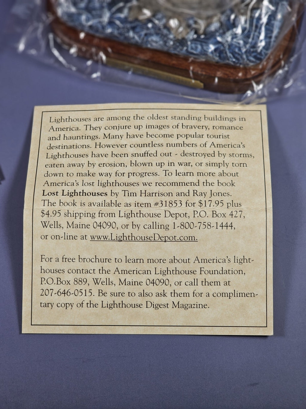 Lefton Lost Lights Bishop & Clerks MA 1857 Lighthouse Figurine With Tin & COA