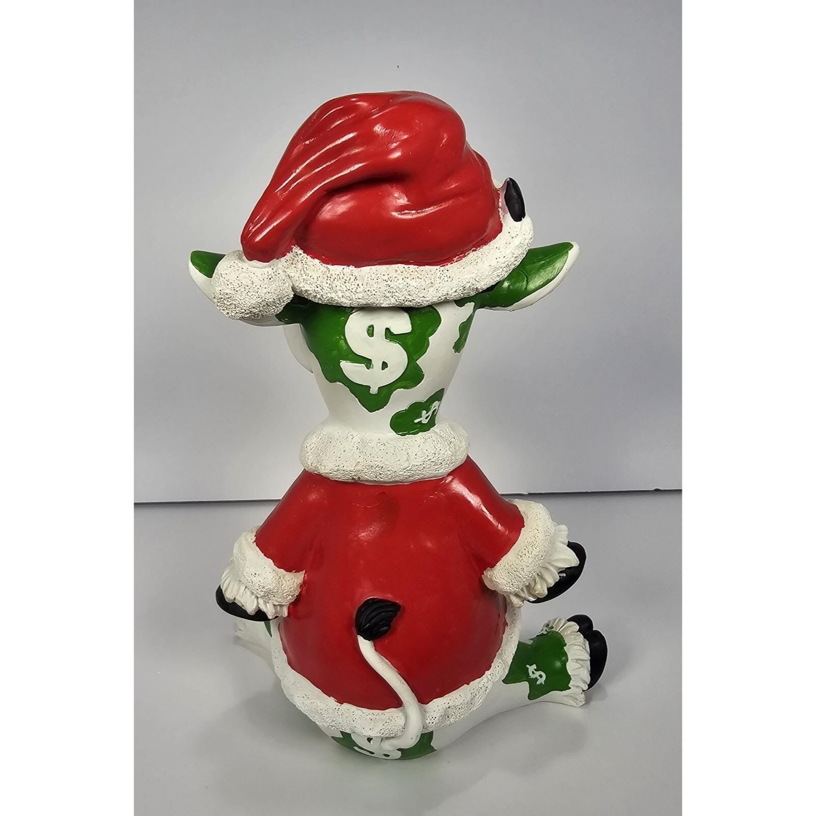 Vintage Christmas Cow Piggy Bank Moola the Cash Cow Holiday Decor