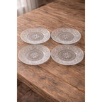 Anchor Hocking Sandwich Glass Salad Plates Set of 4 7.25" Floral