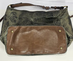 Stone & Co Shoulder Bag Purse Faux Leather Brown Cognac Zip Pockets
