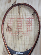 Red Wilson Ace 4 1/2 L4 racquet Midsize W/ Brown grip w/ Case