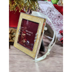 Gold Rhinestone Photo Frame Ornament Square Christmas Decor