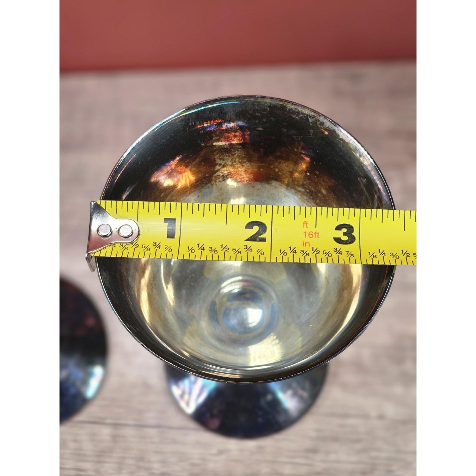 Vintage B.M. Mounts Primrose Plate Trophy Goblets Pair Decorative Cups