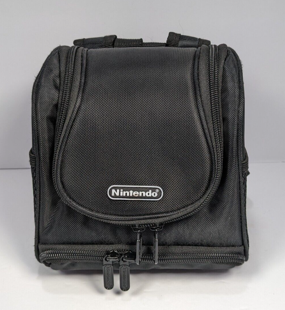 Nintendo DS Gameboy Small Backpack Carrying Case Black Zippered Game Bag