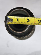 Antique Tinned Copper Candlestick Holder Ornate Embossed Design 12" Tall