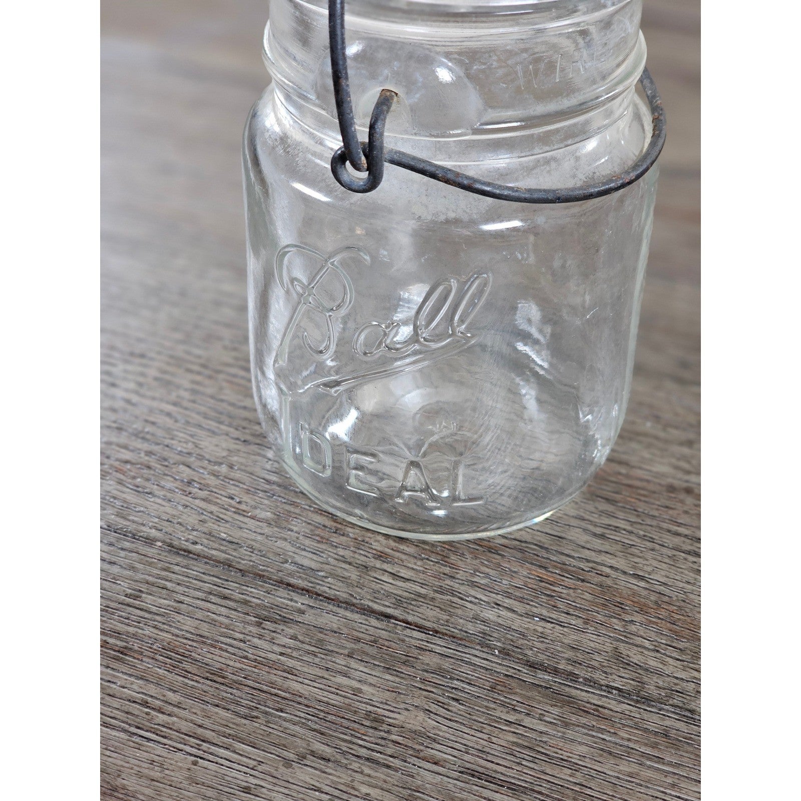 Vintage Ball Ideal Mason Jar 1 Pint Wire Bail Lid 5x3 Glass Jar