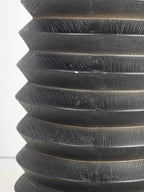 10 in Black Wood Accordion Candle Holder – Rustic Coastal Home Décor Accent