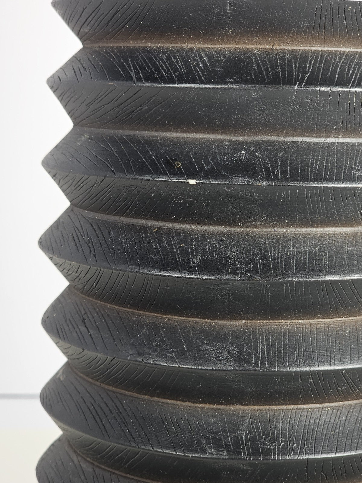 10 in Black Wood Accordion Candle Holder – Rustic Coastal Home Décor Accent