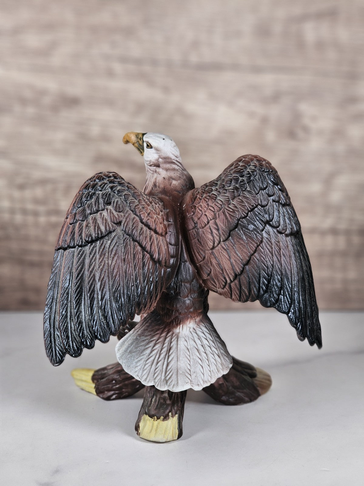 Vintage Bald Eagle Figurine – Majestic Resin Sculpture – 6¼” Tall