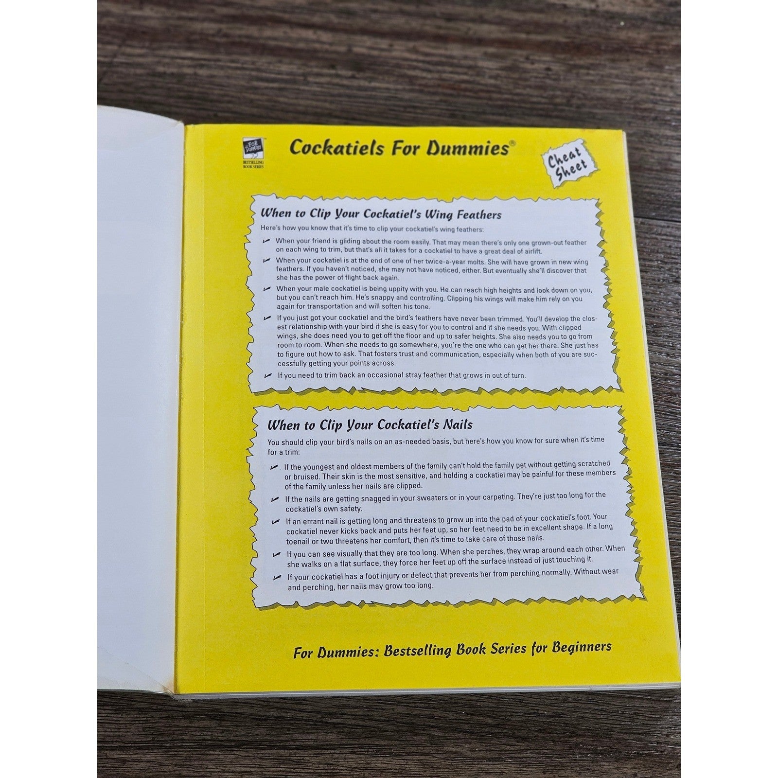 Cockatiels For Dummies by Diane Grindol 2001 Paperback Pet Care
