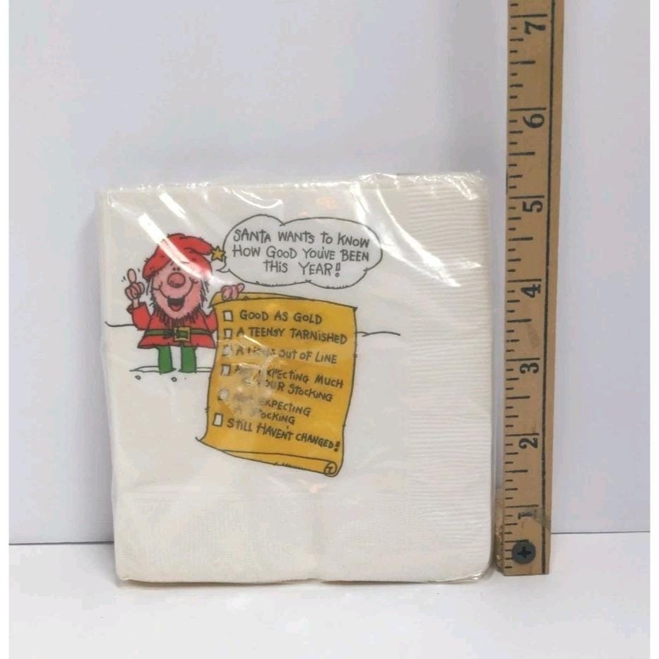 Vintage Hallmark Christmas Napkins Santa Holiday Unopened 16