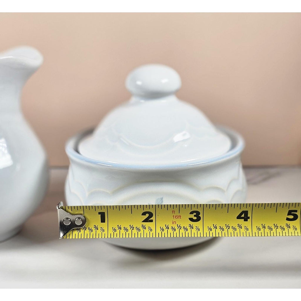 Vintage Pfaltzgraff Blue Rose Creamer and Sugar Bowl Stoneware Set