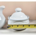 Vintage Pfaltzgraff Blue Rose Creamer and Sugar Bowl Stoneware Set