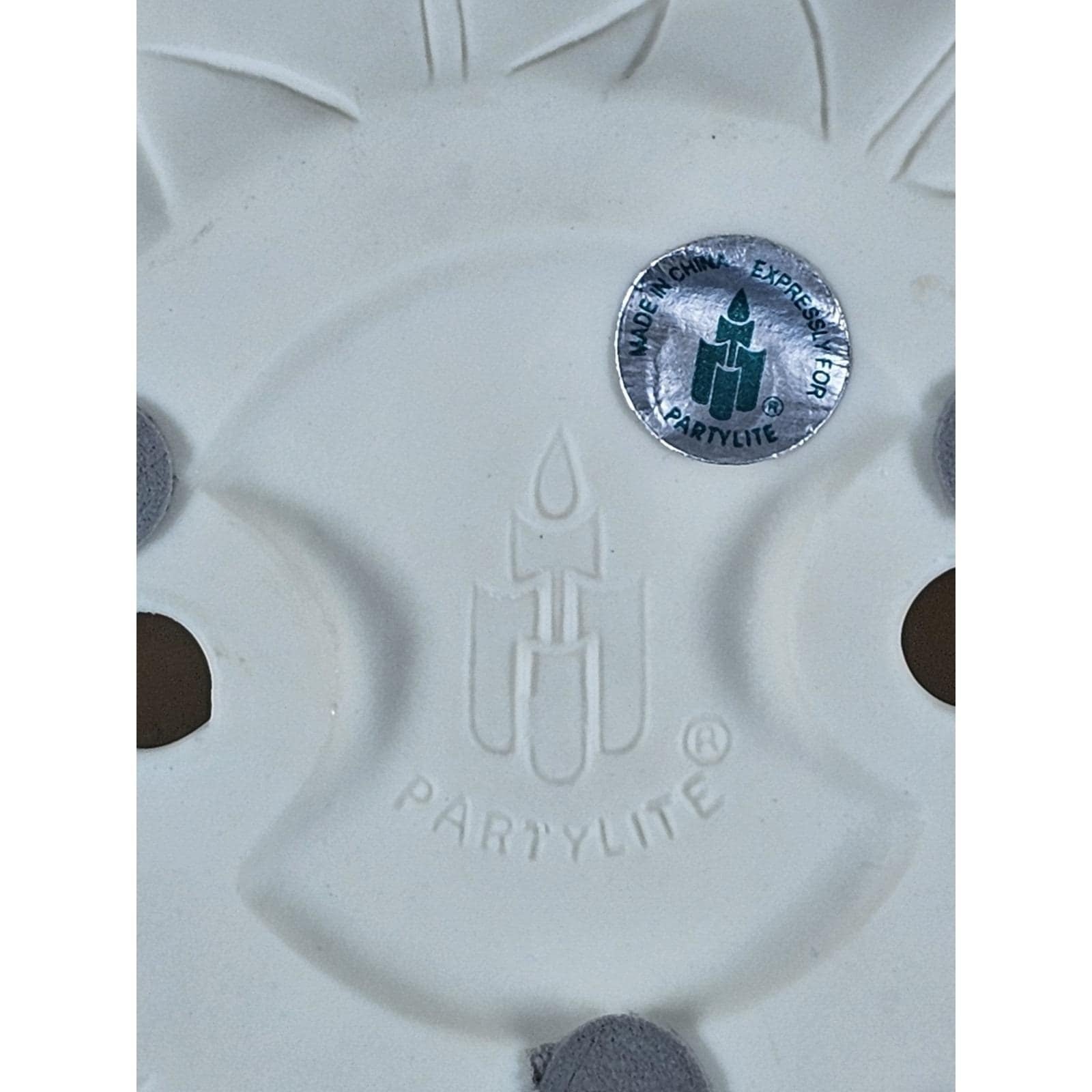 Vintage PartyLite Magnolia Lotus Candle Holder Gold Trim