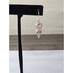 Vintage 925 Sterling Silver Citrine Drop Earrings Teardrop Dangle