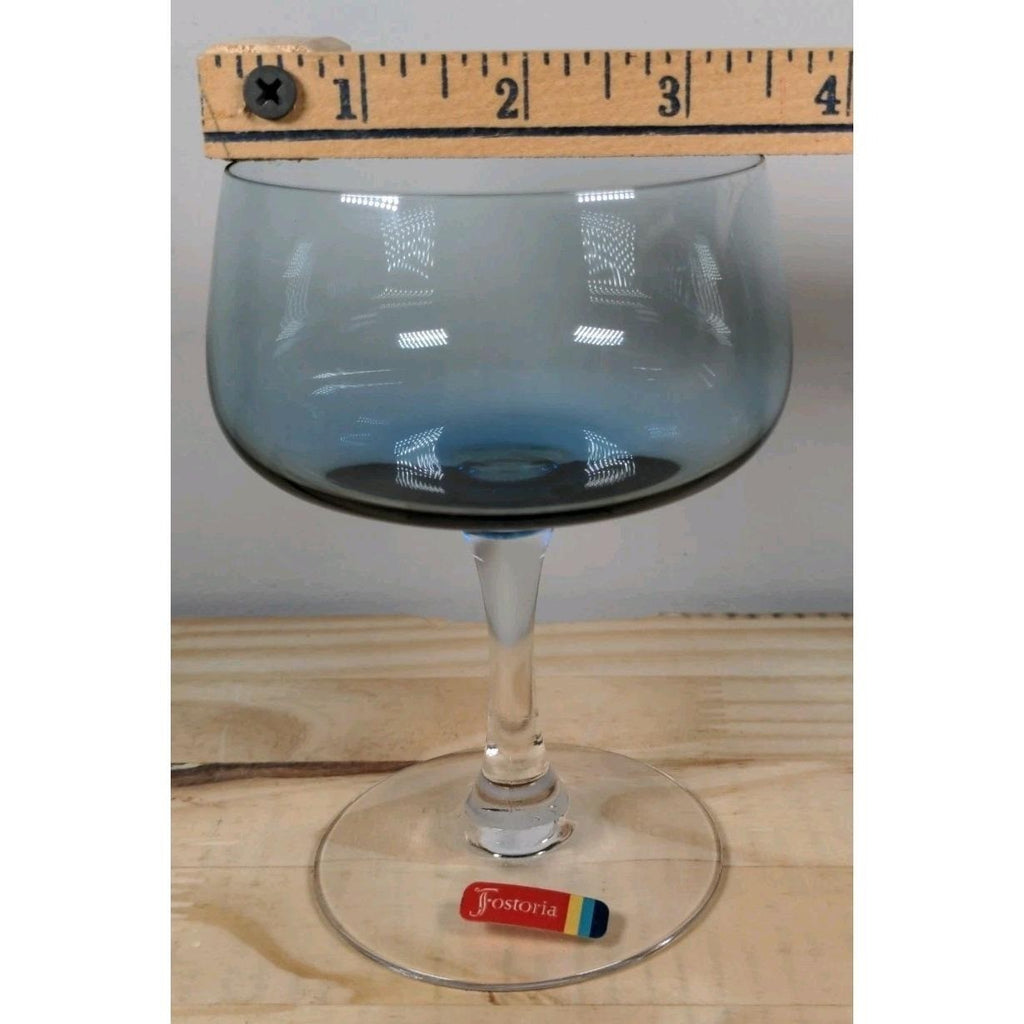 Fostoria Glamour Blue Sherbet or Champagne Glass 5 1/8 Inch Vintage