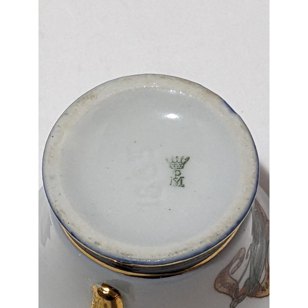 Vintage German Demitasse Cup Gold Plated Floral Eger Co