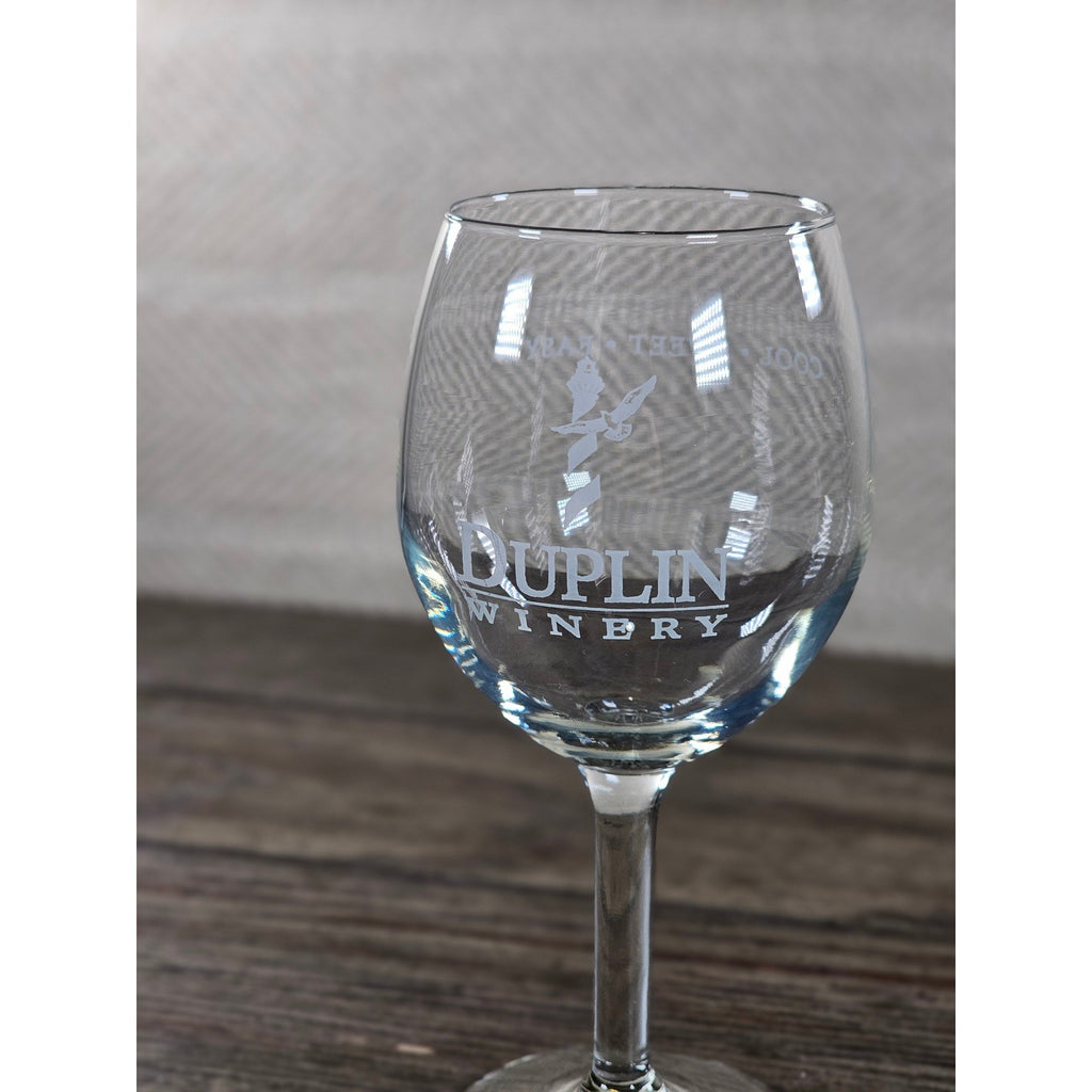 Duplin Winery Wine Glass 7" Tall Etched Stemmed Goblet