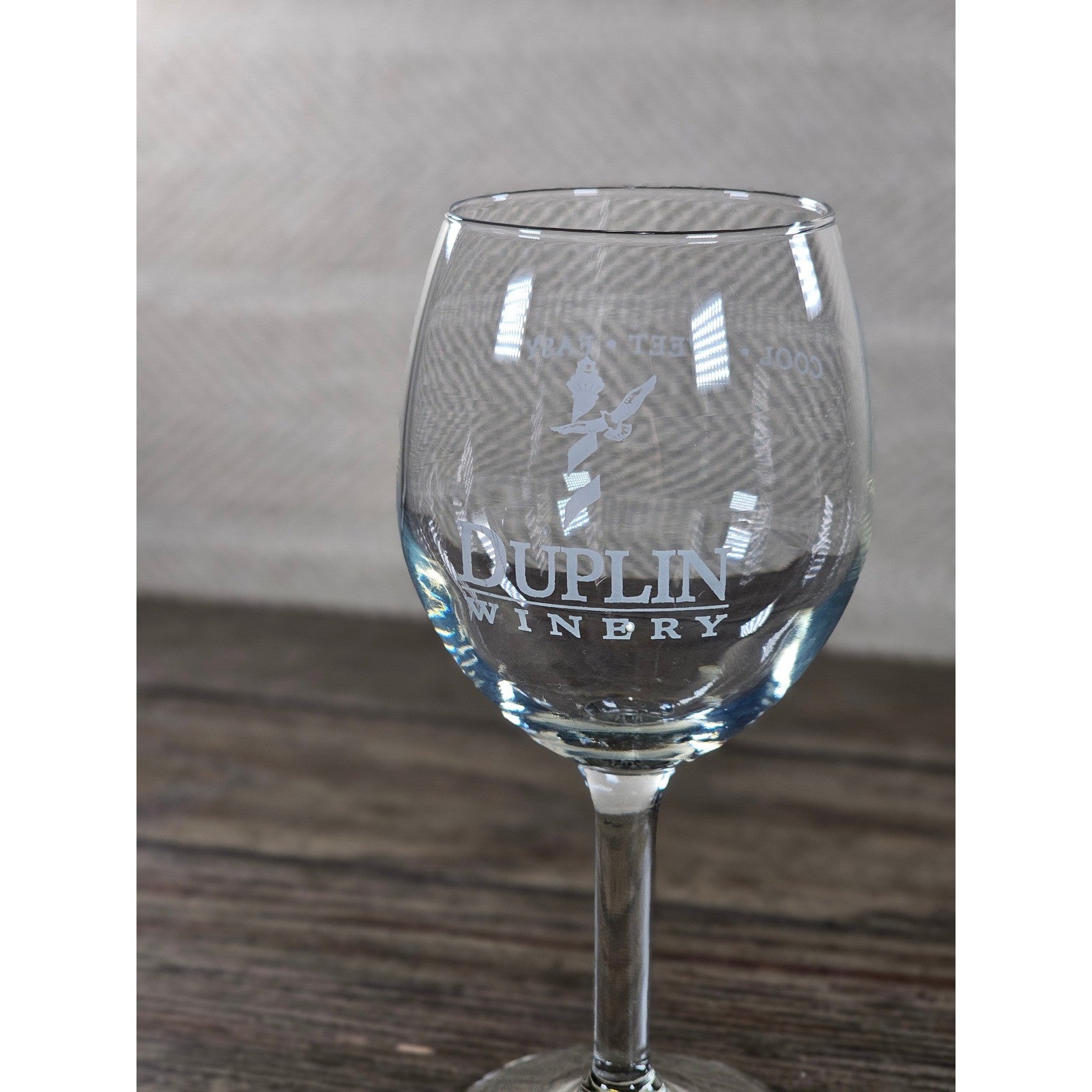 Duplin Winery Wine Glass 7" Tall Etched Stemmed Goblet