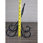 Vintage Iron Plate Stand | Black Metal Display Easel | Rustic Plate Holder