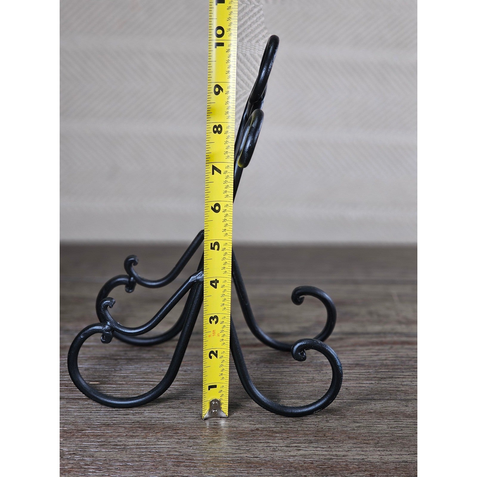 Vintage Iron Plate Stand | Black Metal Display Easel | Rustic Plate Holder