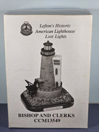 Lefton Lost Lights Bishop & Clerks MA 1857 Lighthouse Figurine With Tin & COA