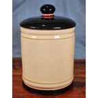 Vintage OGGI Tuscan Wine Label Ceramic Canister With Lid 8 In