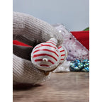 Vintage Bear Figurine Candy Cane Pajamas Teddy Bear 2.5 Inch