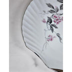 Vintage Porcelain Snack Plate Hand Painted Cherry Blossom Floral 8 Inch