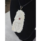 Vintage Hand Carved Horse Woman Pendant Necklace