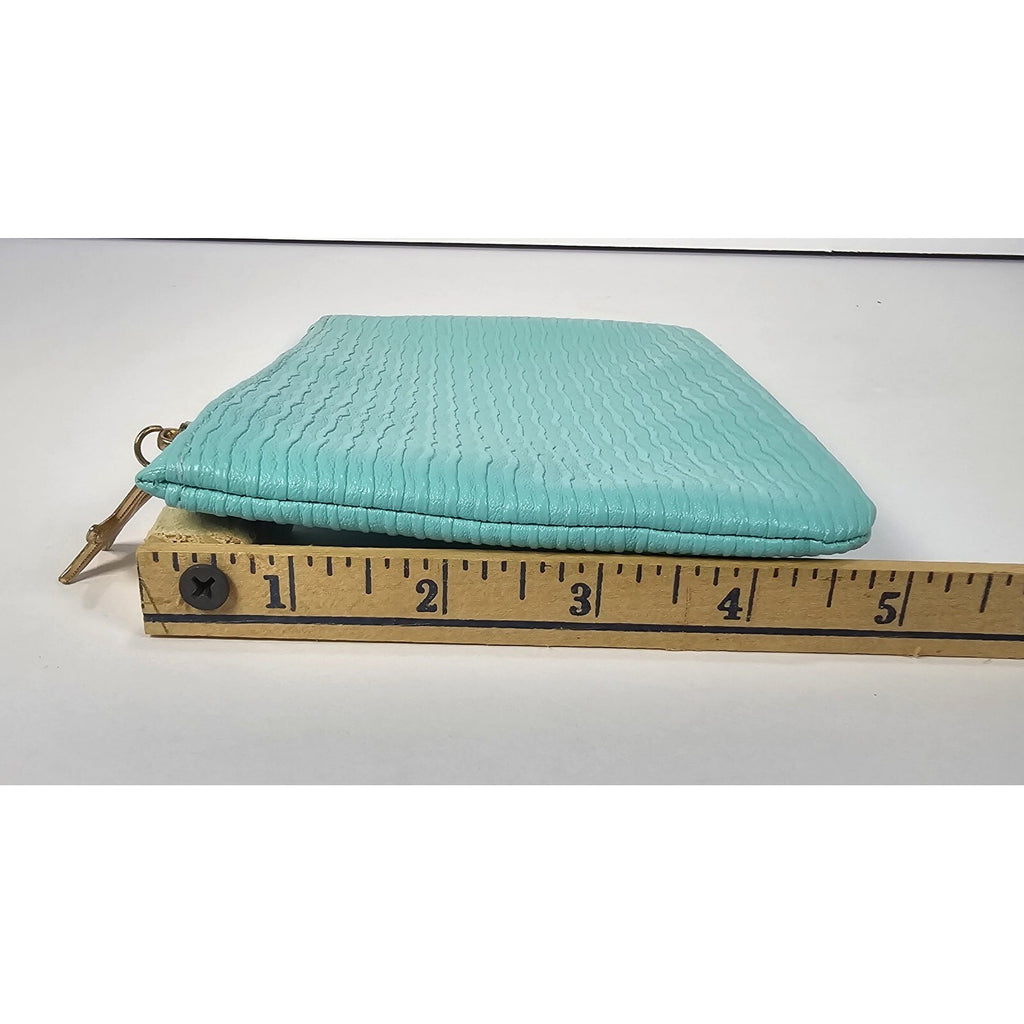 IPSY Turquoise Glam Bag Wave Texture Starfish Zipper Makeup Pouch
