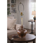 Vintage Hammered Copper Table Lamp 25" Rustic Mid Century Base