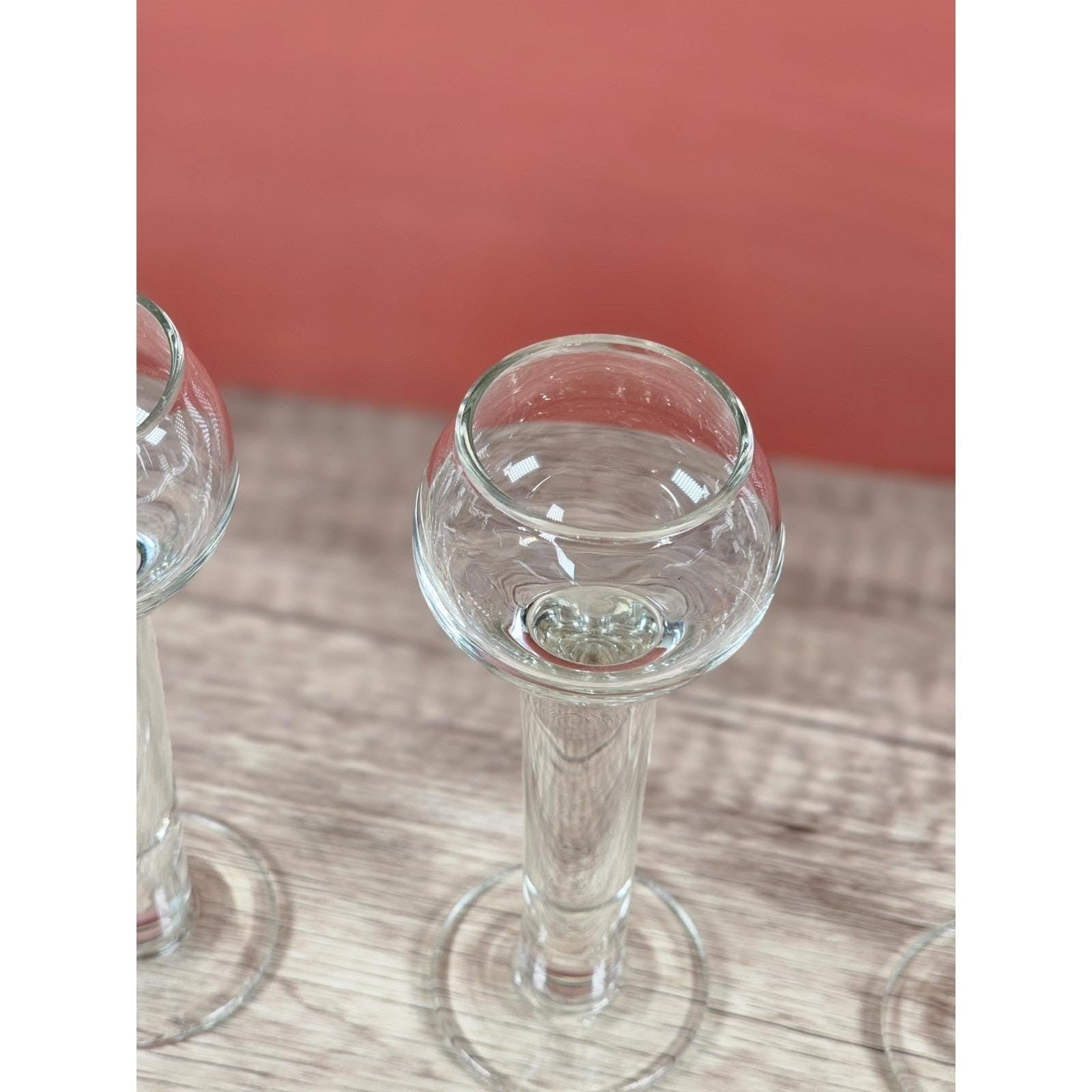 Vintage Crystal Liqueur Shot Glasses Set of 3 Pillar Stem Barware