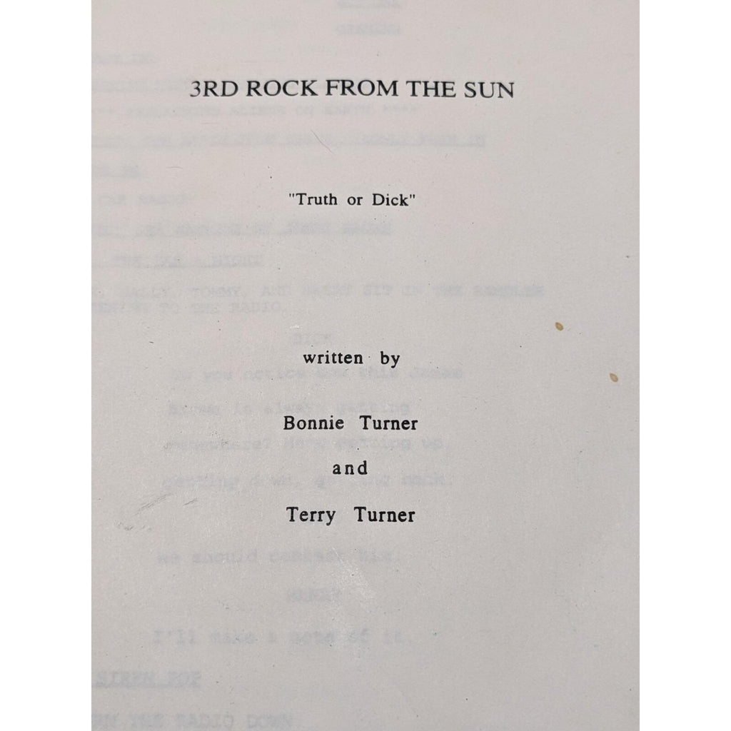 Vintage 3rd Rock from the Sun Script First Draft 1995 TV Memorabilia