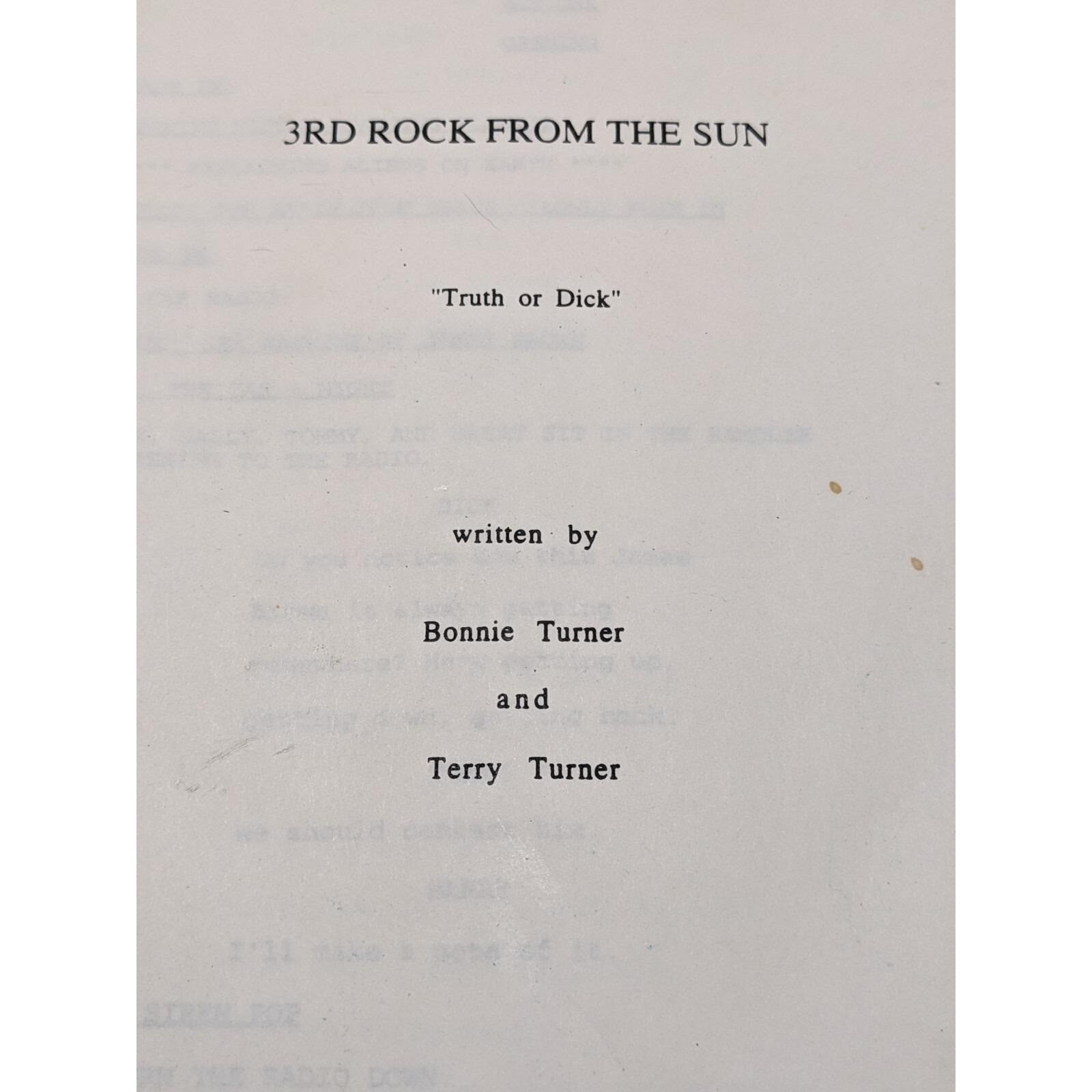 Vintage 3rd Rock from the Sun Script First Draft 1995 TV Memorabilia