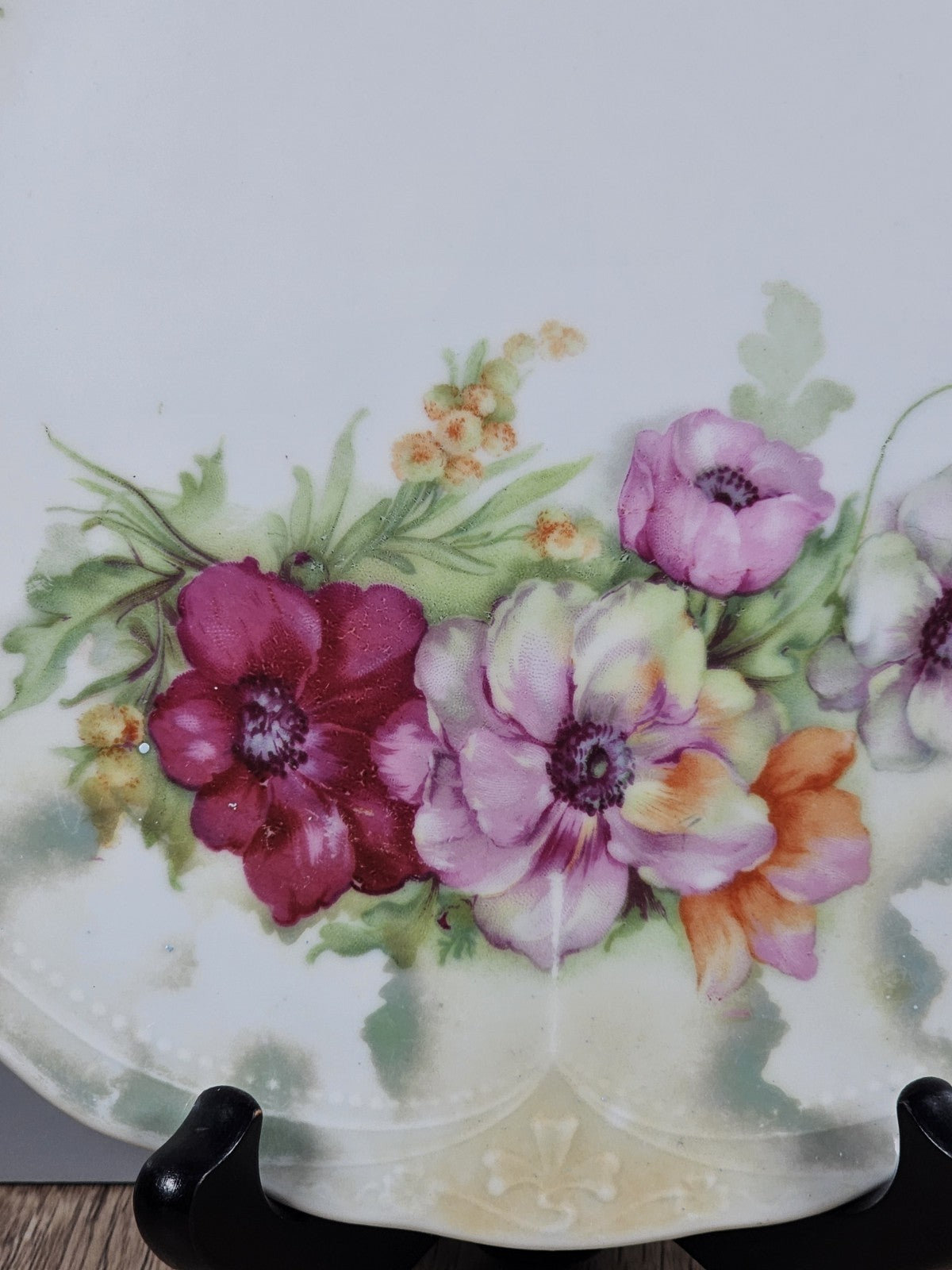 Three Crown China Serving Plate Stunningly Beautiful 1909-1916 Pastel Scalloped