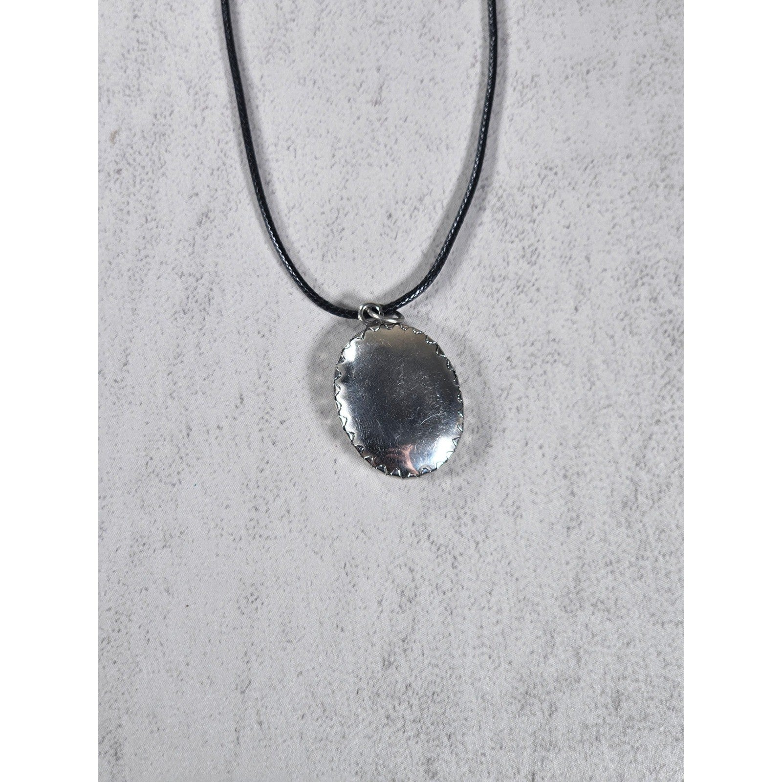 Vintage Religious Icon Pendant Necklace Oval Art Medallion