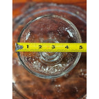 Vintage Clear Glass Cake Stand with Floral Embossed Design