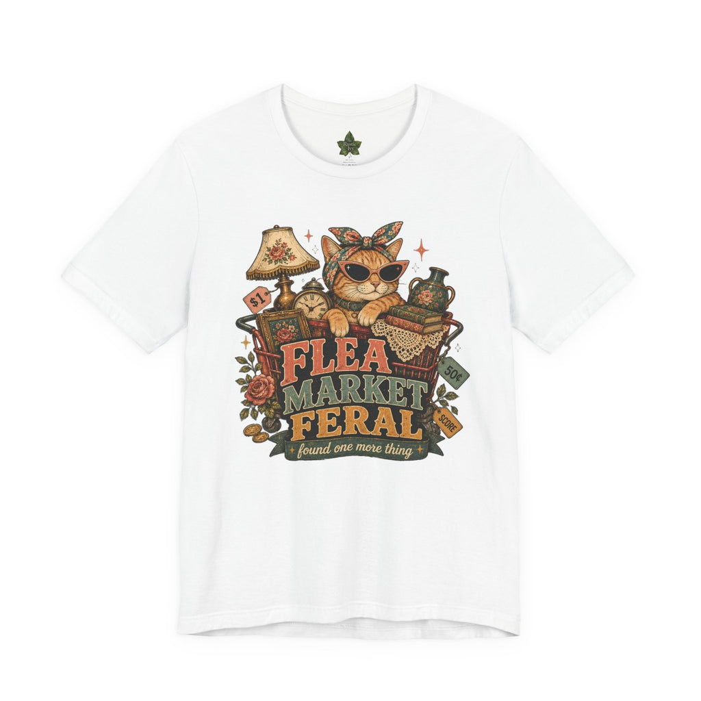 Flea Market Feral Shirt, Thrift Lover Orange Cat Graphic Tee