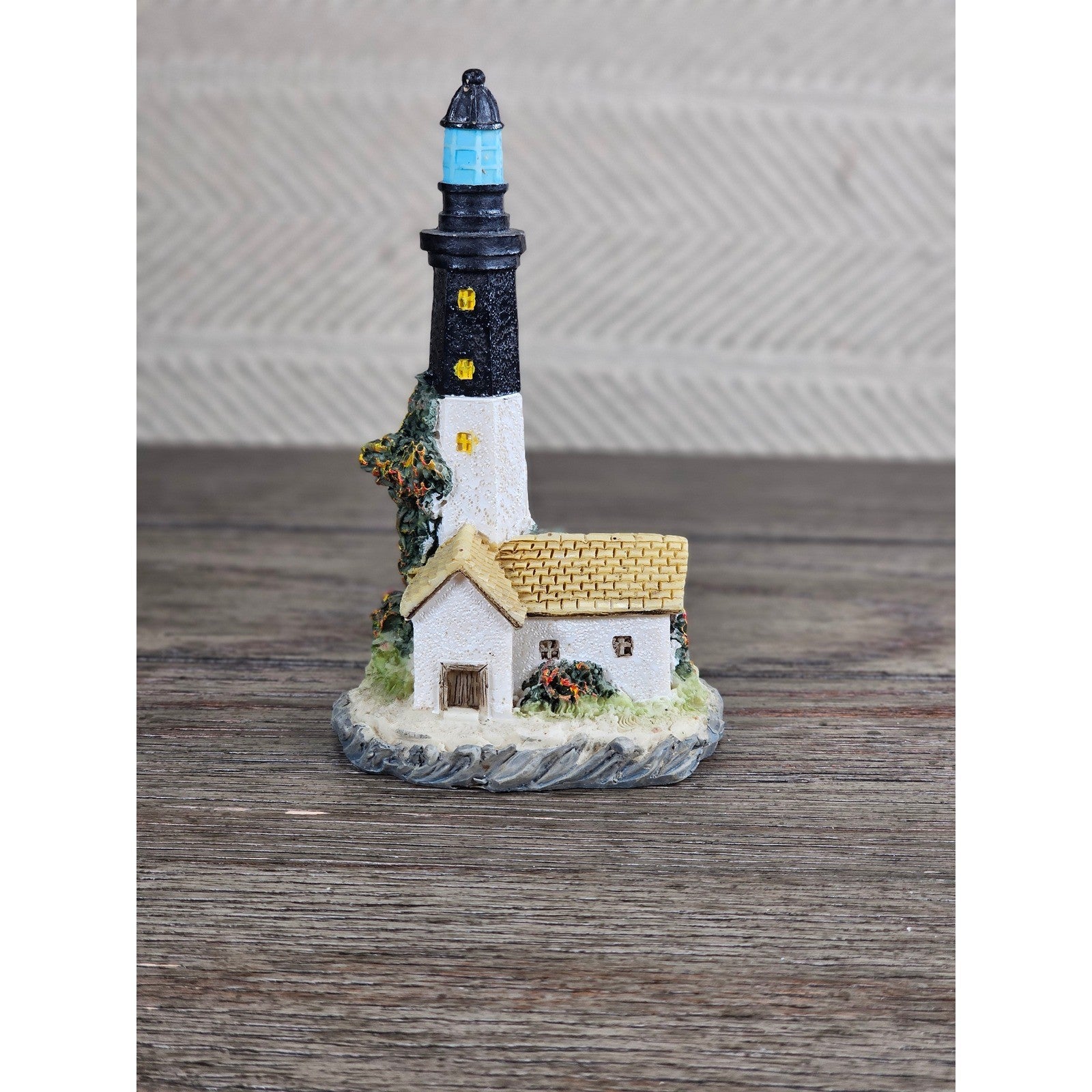 Vintage Lighthouse Figurine Coastal Nautical Resin Decor Mini Lighthouse