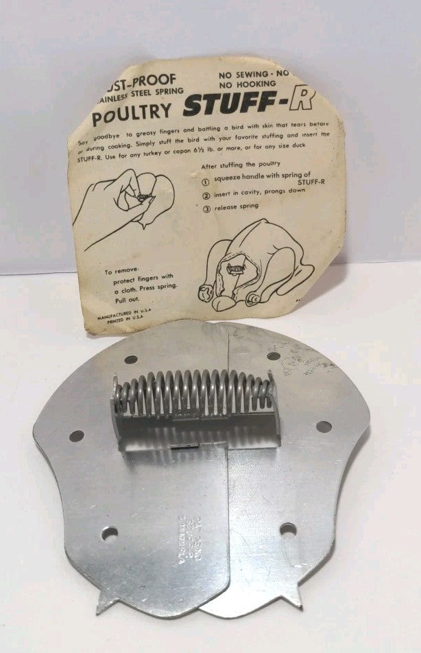 Vintage Stainless Steel Poultry Stuffer – Mid-Century Kitchen Tool